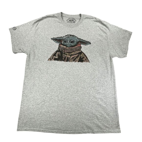 Yoda Graphic T-Shirt Size XL The Bear Hug Company Ltd Star Wars Heather Grey - Picture 1 of 8